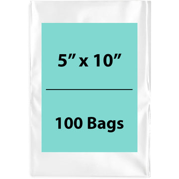 Clear Poly Bags Thickness: 4 Mil Size: 5 inch (width) X 10 inch (Height)  Pack of 100 Bags